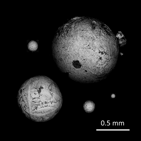 Fig. 2: Impact spherules